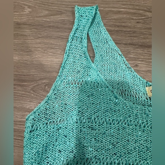 Moon River Turquoise Sequin Tank Top Size M/L - Picture 9 of 16